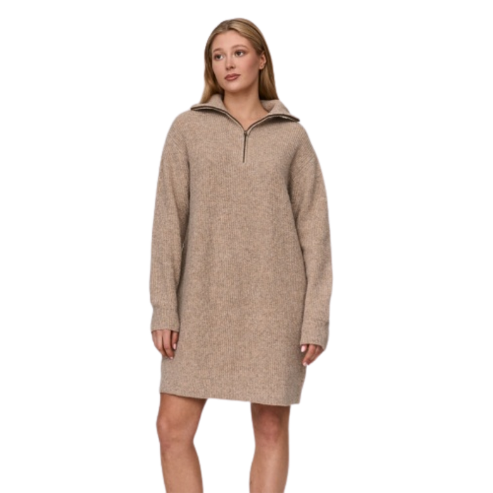 24Colours - Strickkleid - Beige - Kleid Lang