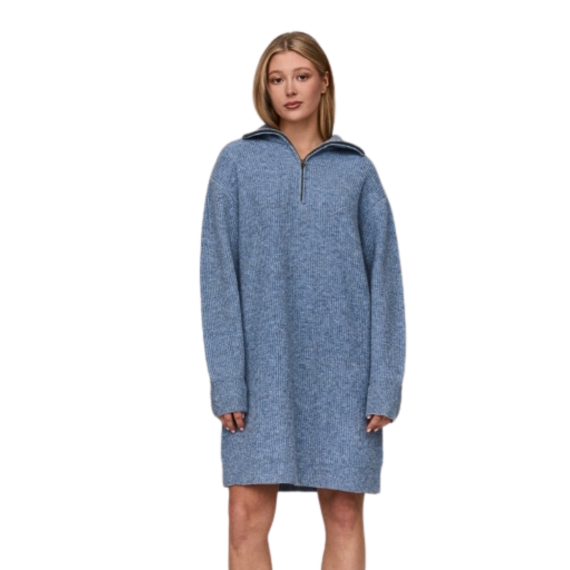 24Colours - Strickkleid - Blue - Kleid Lang