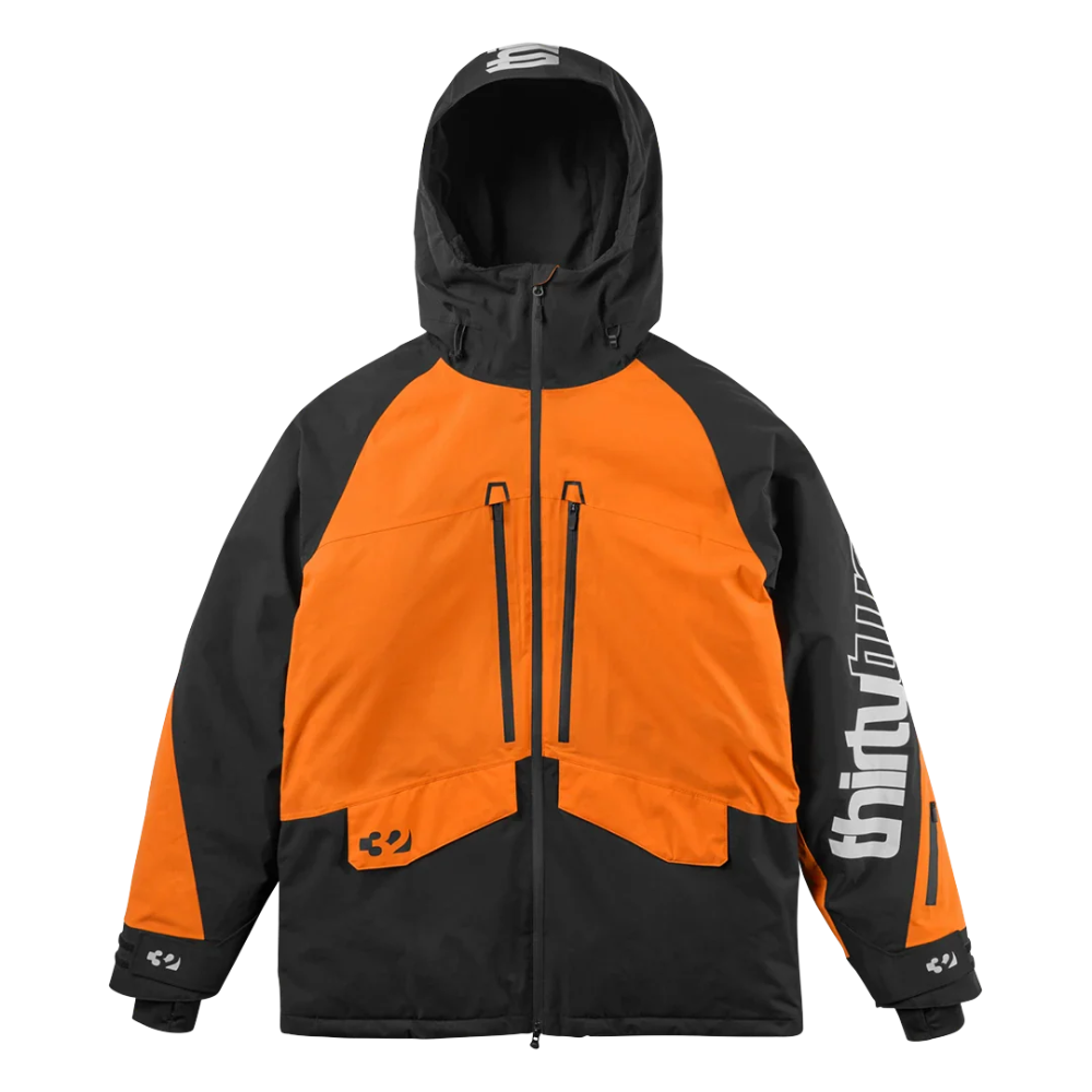 32 - Lashed Insulated Jacket - Black/Orange - Snowboard-Jacke