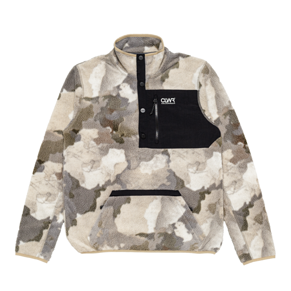 CLWR - M Snap Pile - Water Camo - Fleece Sweater