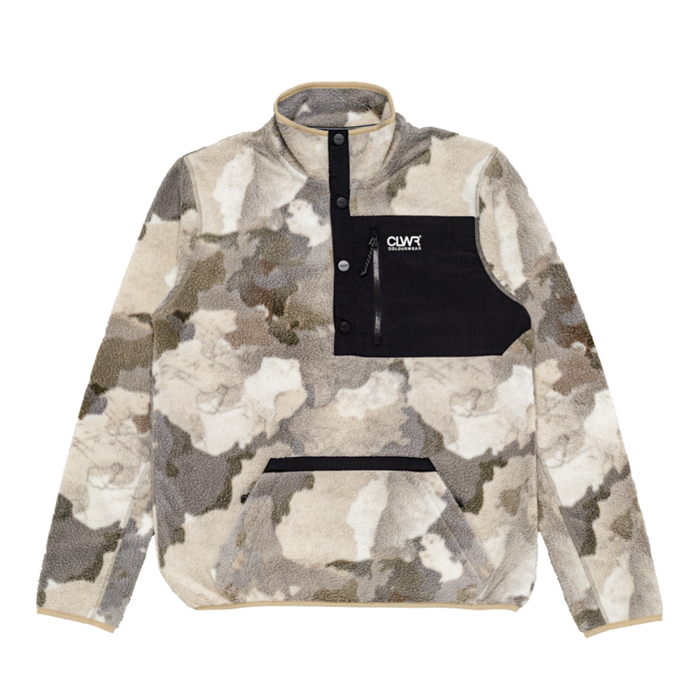 CLWR - M Snap Pile - Water Camo - Fleece Sweater