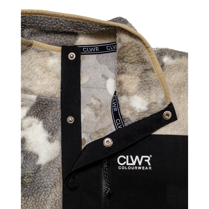 CLWR - M Snap Pile - Water Camo - Fleece Sweater