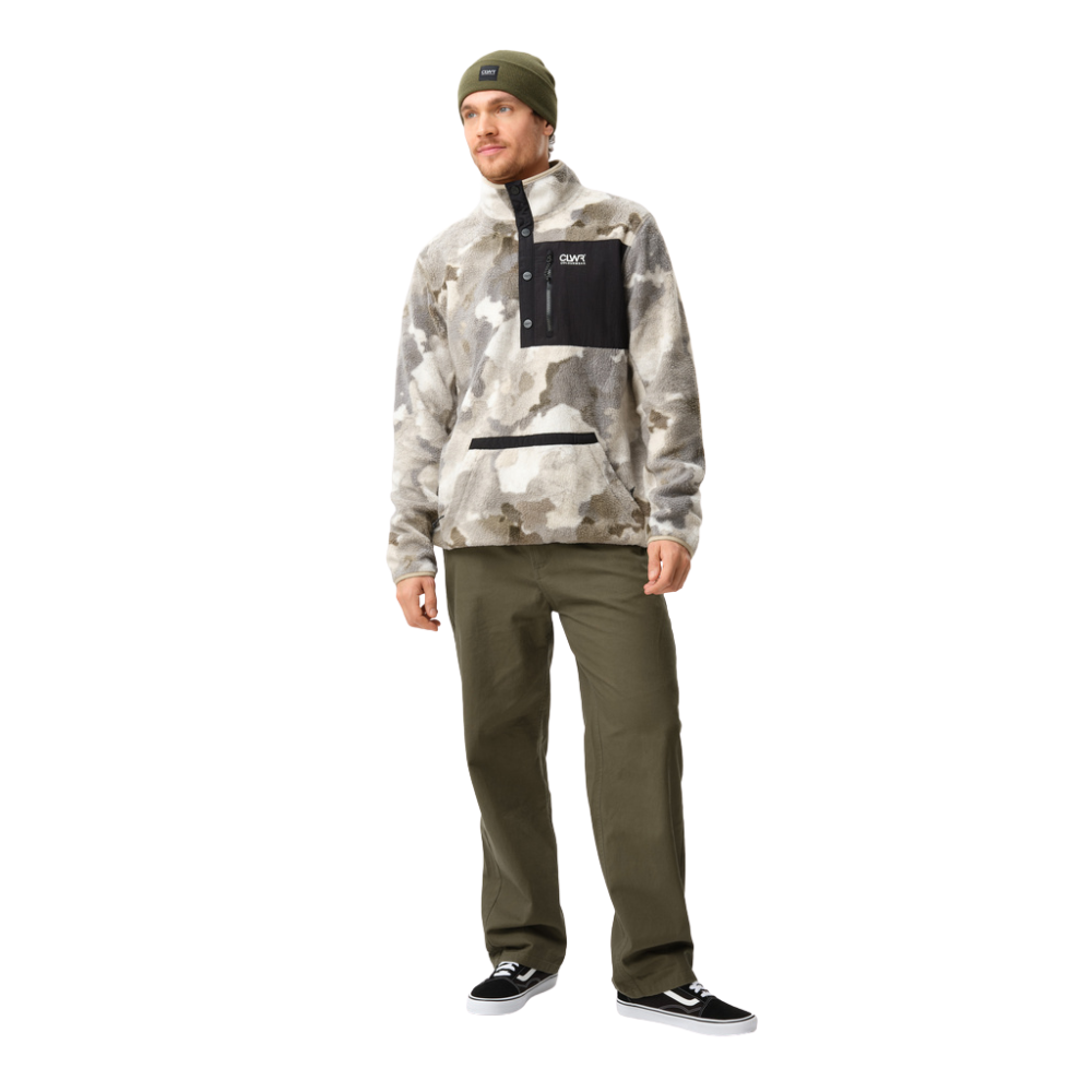 CLWR - M Snap Pile - Water Camo - Fleece Sweater