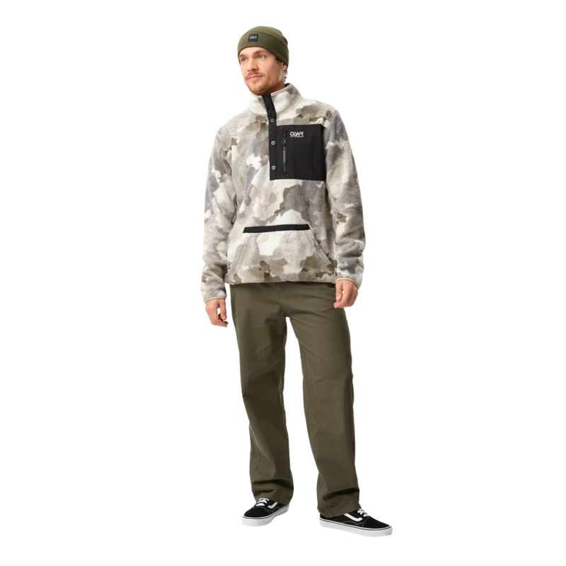 CLWR - M Snap Pile - Water Camo - Fleece Sweater