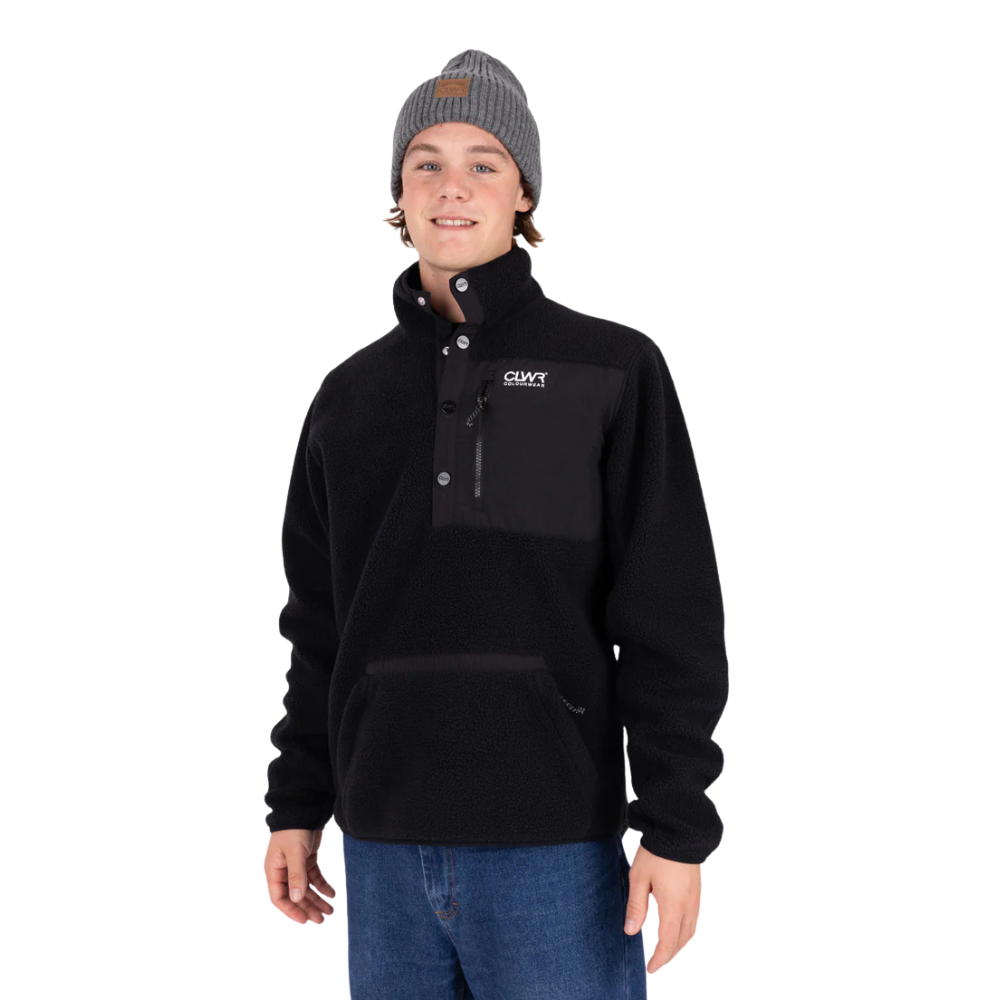 CLWR - M Snap Pile - Black - Fleece Sweater