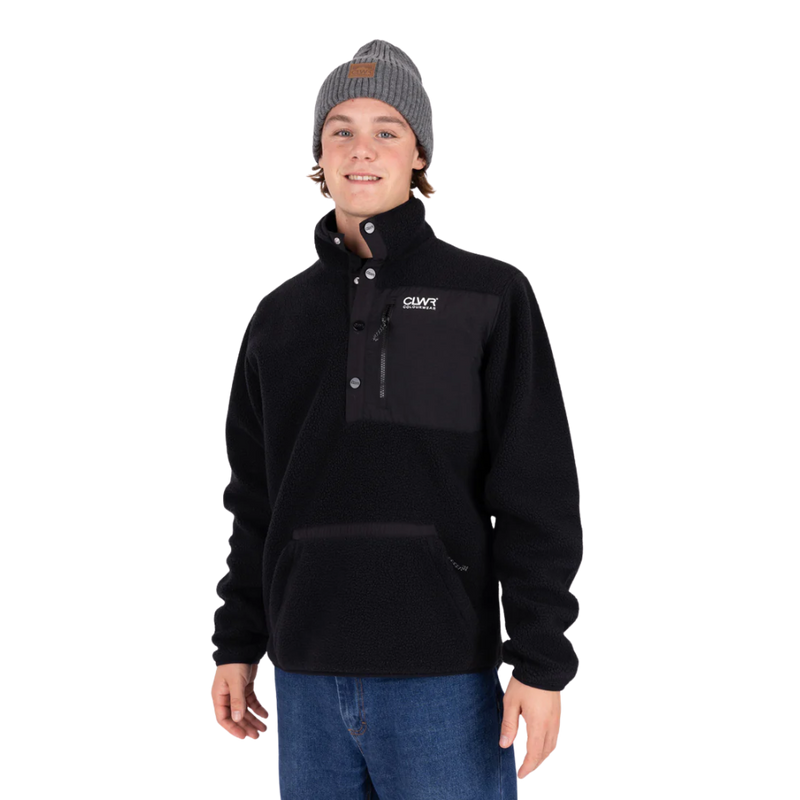 CLWR - M Snap Pile - Black - Fleece Sweater