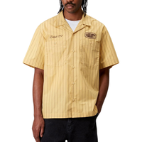 Carhartt - S/S Hendry Shirt - Seaton Stripe, Straw / Liberica - Kurzarmhemd