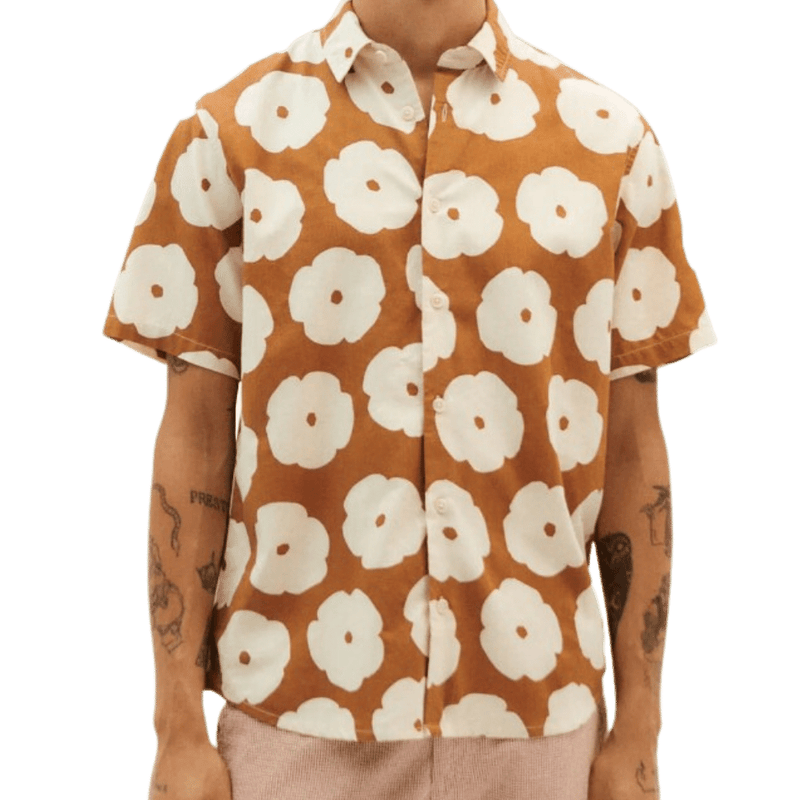 POPPY TOM SHIRT - Thinking Mu - Egypt Brown -  Kurzarmhemd