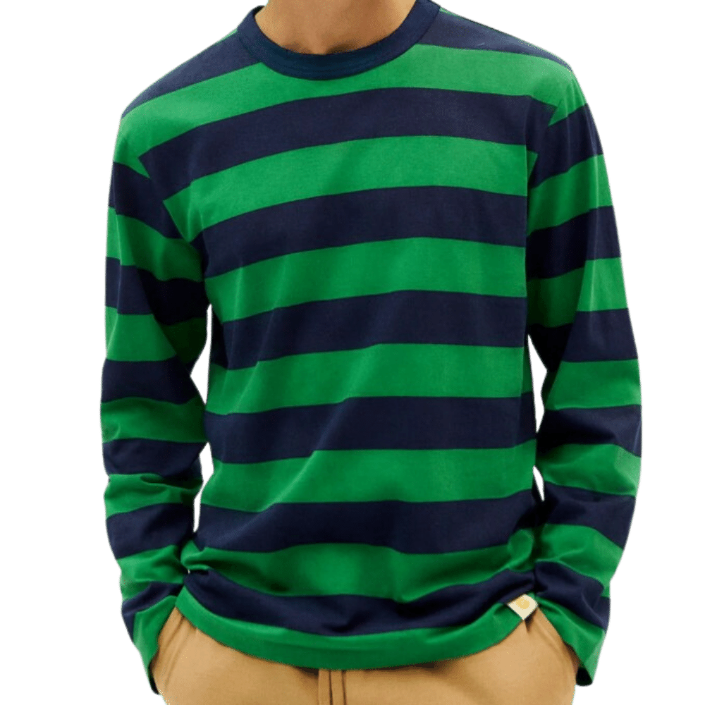 BLUE NIGHT STRIPES EMILIO T-SHIRT - Thinking Mu - Multicolor -  T-Shirt Langarm