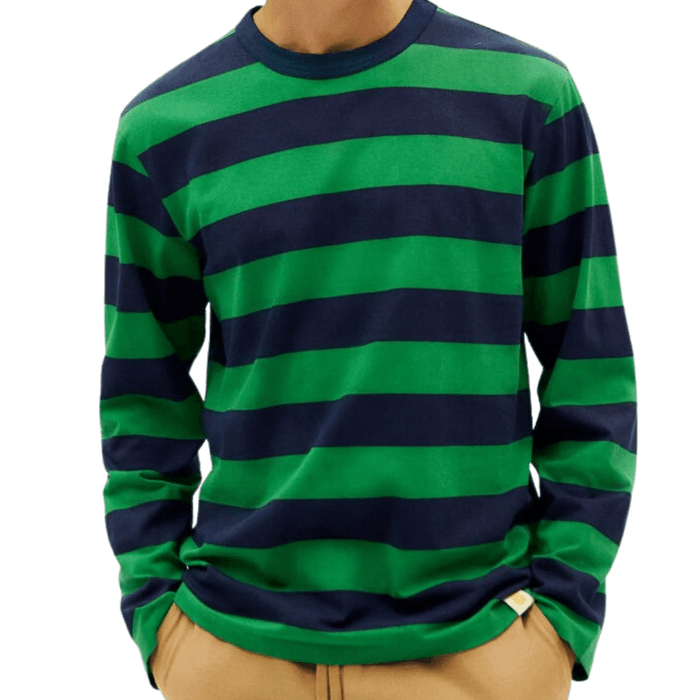 BLUE NIGHT STRIPES EMILIO T-SHIRT - Thinking Mu - Multicolor -  T-Shirt Langarm