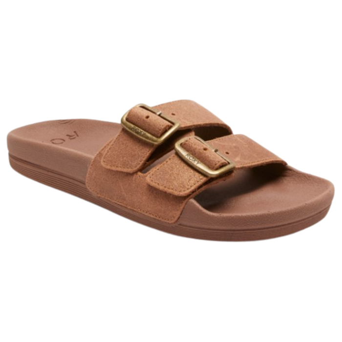 SLIPPY NINA - Roxy - CHOCO BROWN/GOLD - Sandale