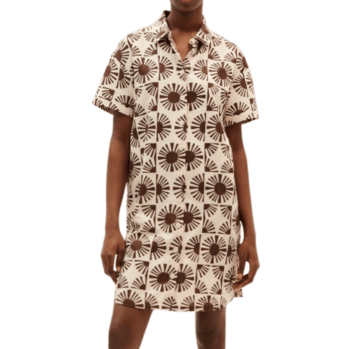 SOLET AMBER DRESS - Thinking Mu - Brown - Kleid Kurz