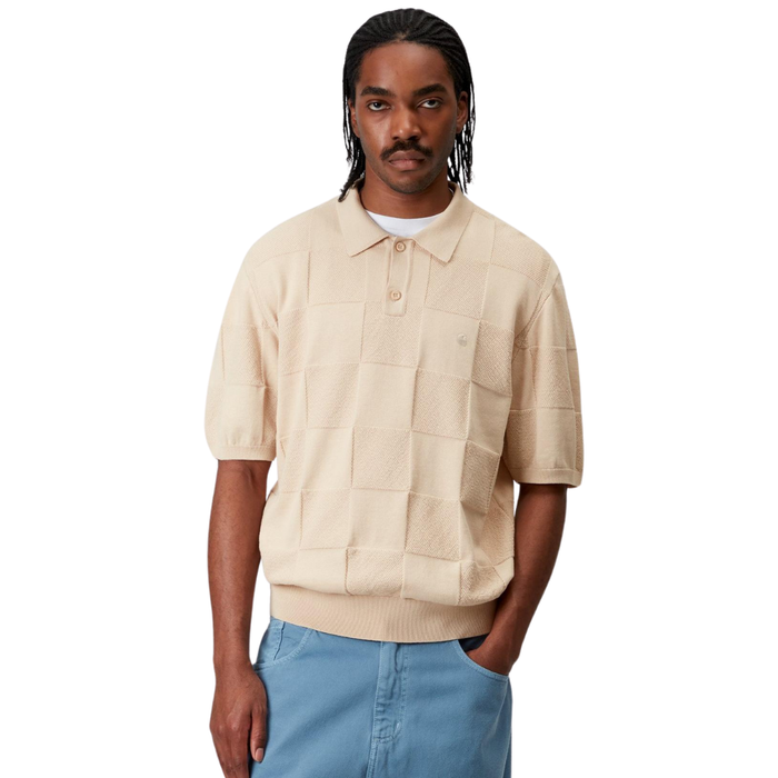 Carhartt - S/S Checker Polo - Fleur De Sel - Polo Kurzarm