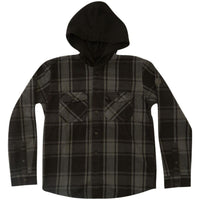 Ruckus Ed Hooded Flannel - DC - black/dark shadow - Langarmhemd