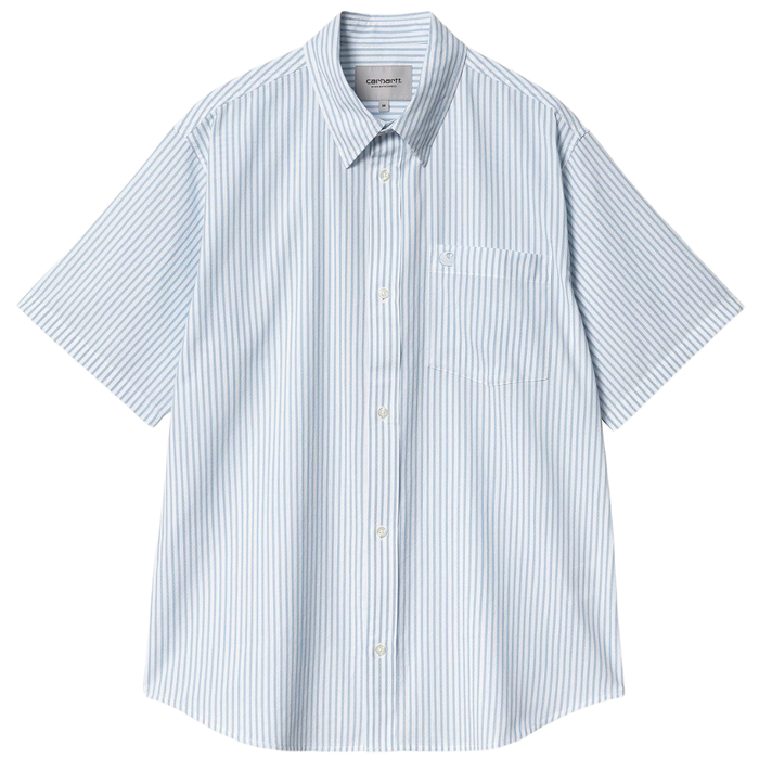 Carhartt - S/S Phelps Shirt - Phelps Stripe, Bluebird - Kurzarmhemd
