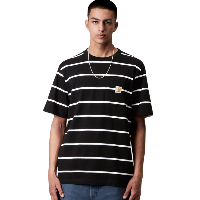Carhartt - S/S Aiken Pocket T-Shirt - Aiken Stripe, Black - T-Shirt