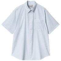 Carhartt - S/S Phelps Shirt - Phelps Stripe, Bluebird - Kurzarmhemd