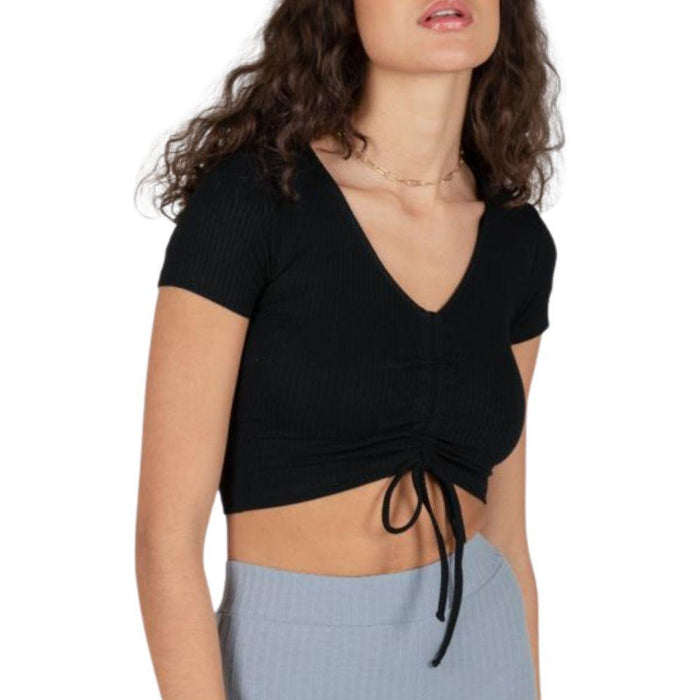 Crop-Top mit Schnüren black Bild 1