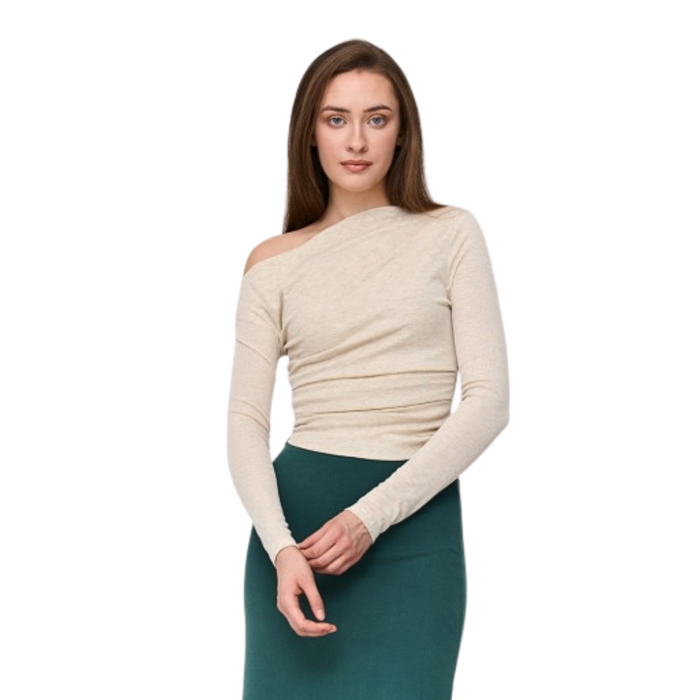 T-Shirt Langarm Beige Bild 1