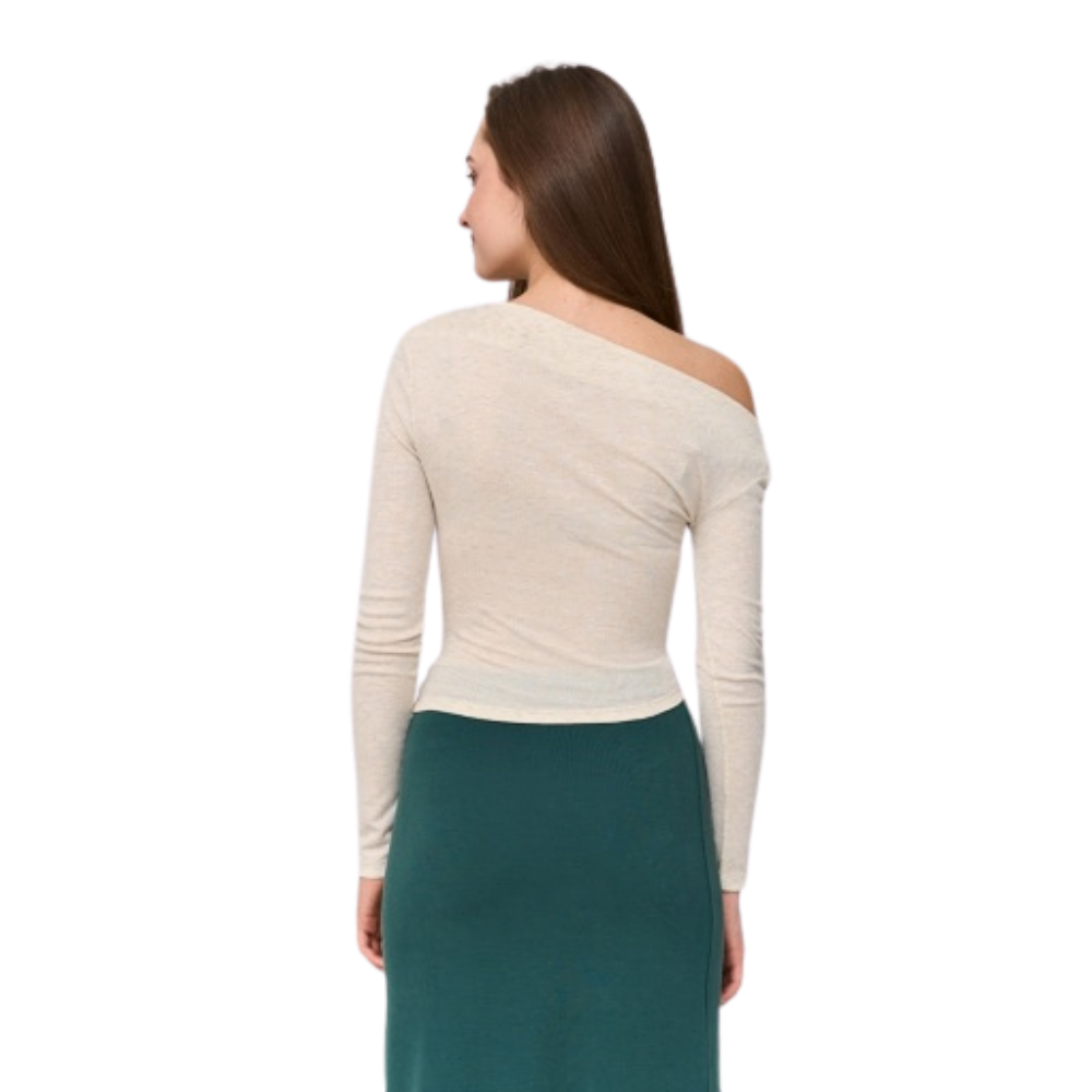 T-Shirt Langarm Beige Bild 2