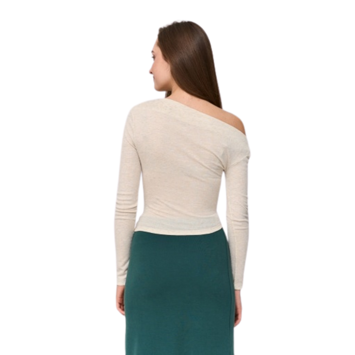 T-Shirt Langarm Beige Bild 2