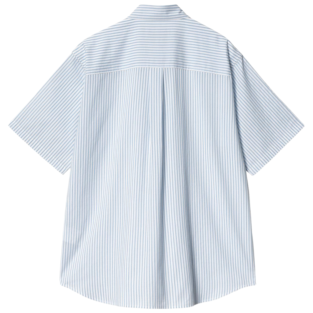 Carhartt - S/S Phelps Shirt - Phelps Stripe, Bluebird - Kurzarmhemd