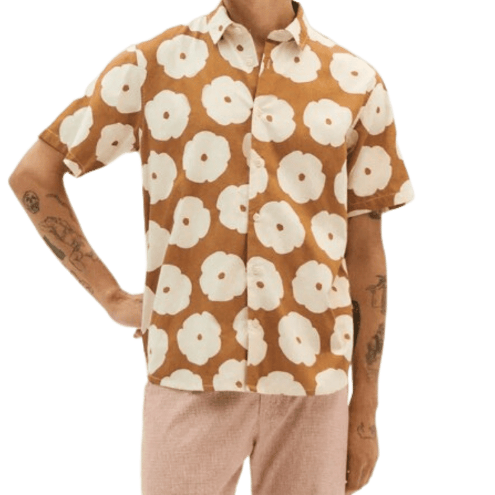 POPPY TOM SHIRT - Thinking Mu - Egypt Brown -  Kurzarmhemd
