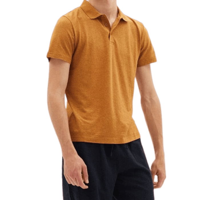 BROWN HEMP POLO - Thinking Mu - Egypt Brown - Polo Kurzarm