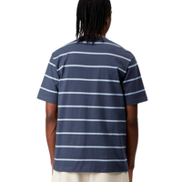 Carhartt - S/S Aiken Pocket T-Shirt - AikenStripeDuskyBlue - T-Shirt