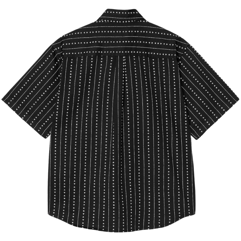 Carhartt - S/S Drewe Shirt - Heart C Pinstripe, Black / Natural - Kurzarmhemd