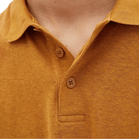 BROWN HEMP POLO - Thinking Mu - Egypt Brown - Polo Kurzarm