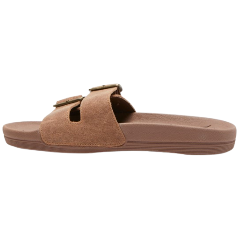 SLIPPY NINA - Roxy - CHOCO BROWN/GOLD - Sandale