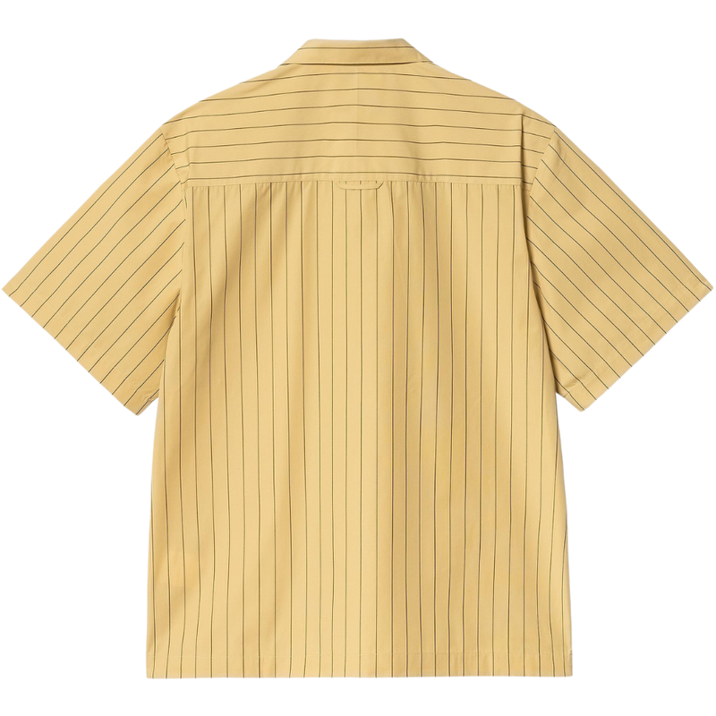 Carhartt - S/S Hendry Shirt - Seaton Stripe, Straw / Liberica - Kurzarmhemd