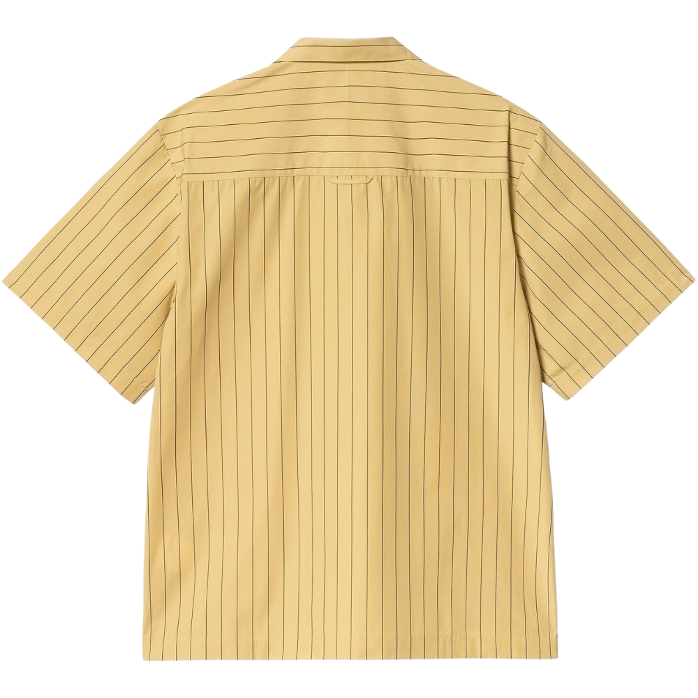 Carhartt - S/S Hendry Shirt - Seaton Stripe, Straw / Liberica - Kurzarmhemd