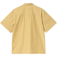 Carhartt - S/S Hendry Shirt - Seaton Stripe, Straw / Liberica - Kurzarmhemd