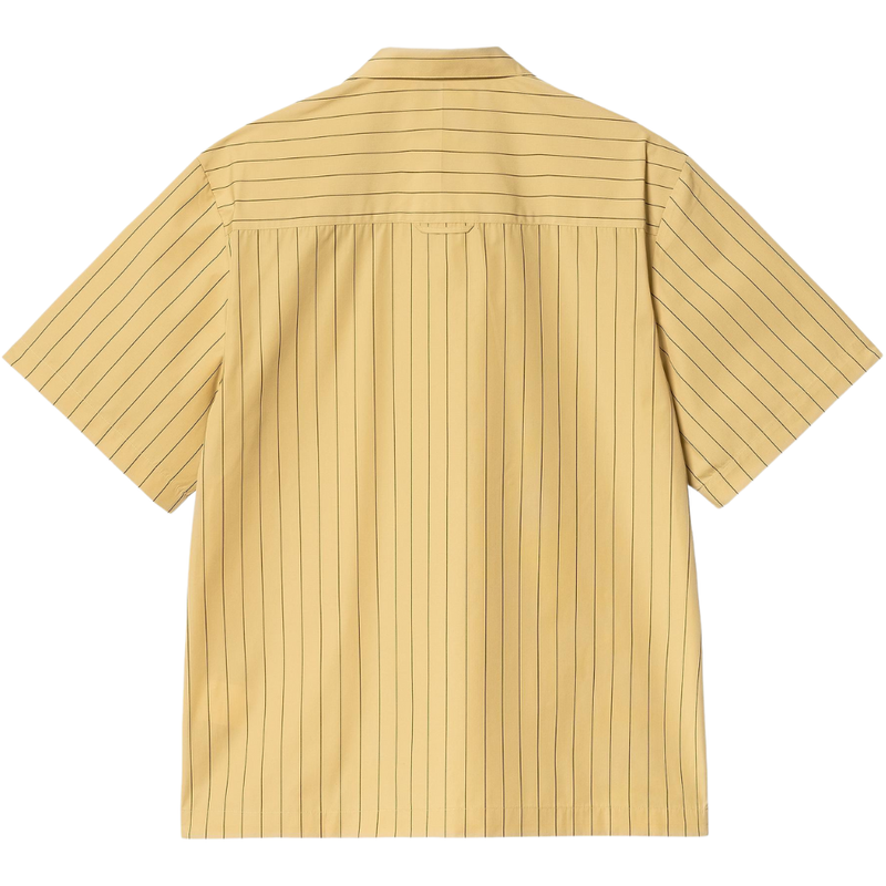 Carhartt - S/S Hendry Shirt - Seaton Stripe, Straw / Liberica - Kurzarmhemd