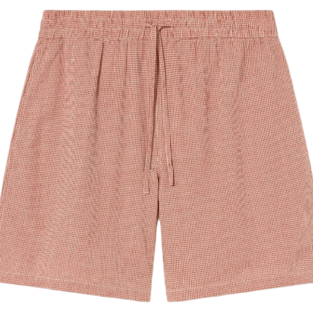 VICHY SEERSUCKER HENRY SHORTS - Thinking Mu - Clay Red - Short