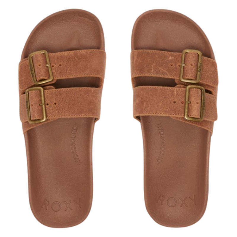 SLIPPY NINA - Roxy - CHOCO BROWN/GOLD - Sandale