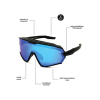 Sharkbiteph Plus - Phieres - Matt Black/ Gray Lens Full Revo Blue - Technische Sonnenbrille