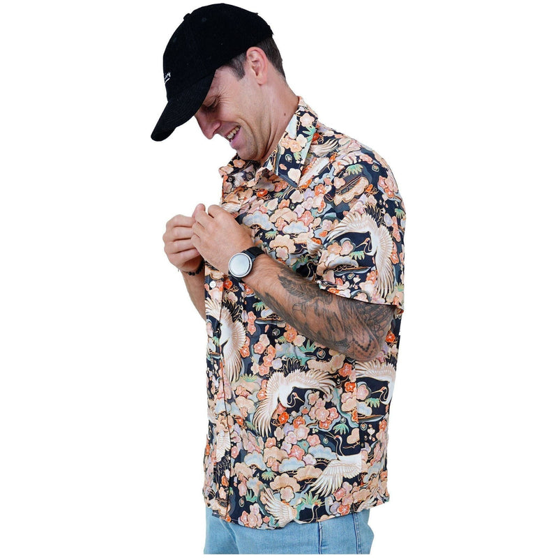 Oriphami Shirt - Phieres - Black - Kurzarmhemd