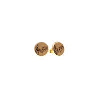 Eydl - Noten Ohrenstecker Steel Gold Holz - N-Noten - Ohrring