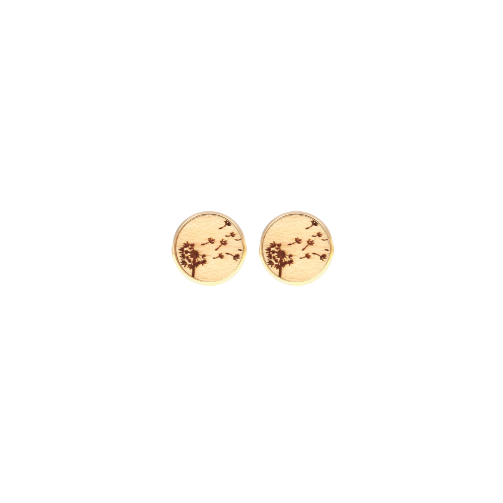Eydl - Noten Ohrenstecker Steel Gold Holz - A-Noten - Ohrring