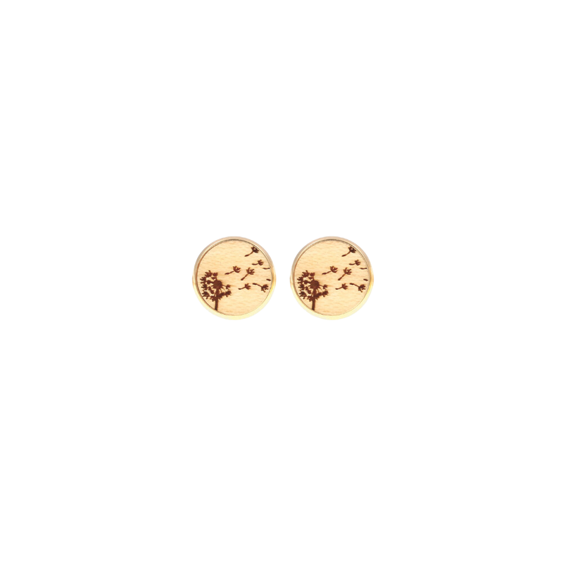 Eydl - Noten Ohrenstecker Steel Gold Holz - A-Noten - Ohrring