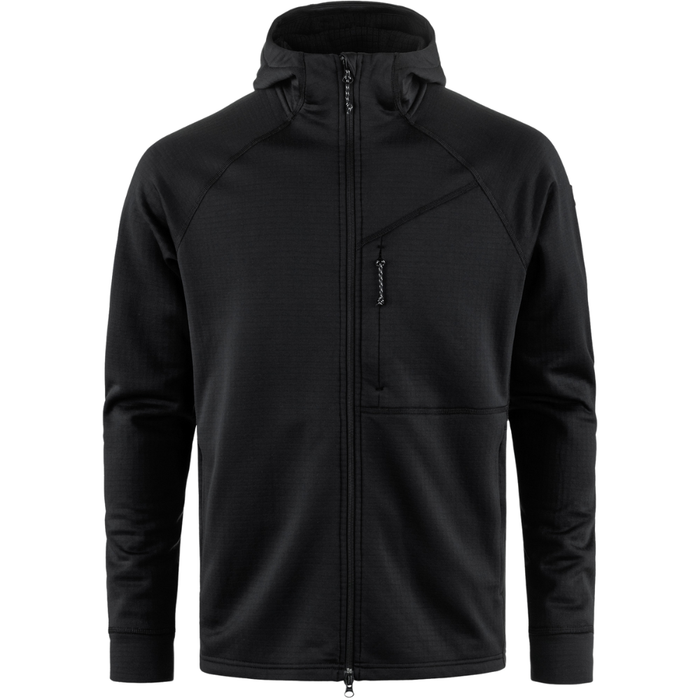 Fjällräven - Abisko Grid Fleece Hoodie M - BLACK - Isolation-Fleece