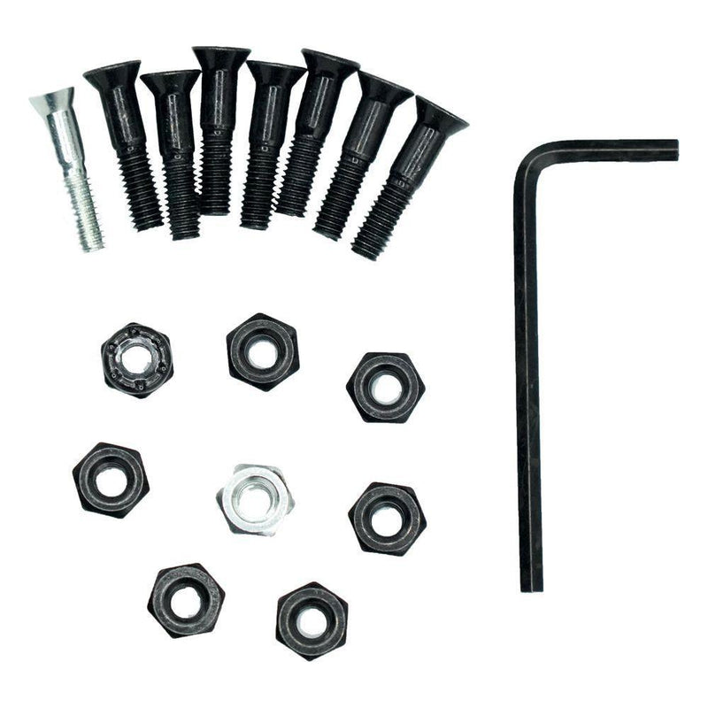 Deck Bolts 1 Inch - MOREBOARDS - Black/Chrom -Skateboard Schrauben