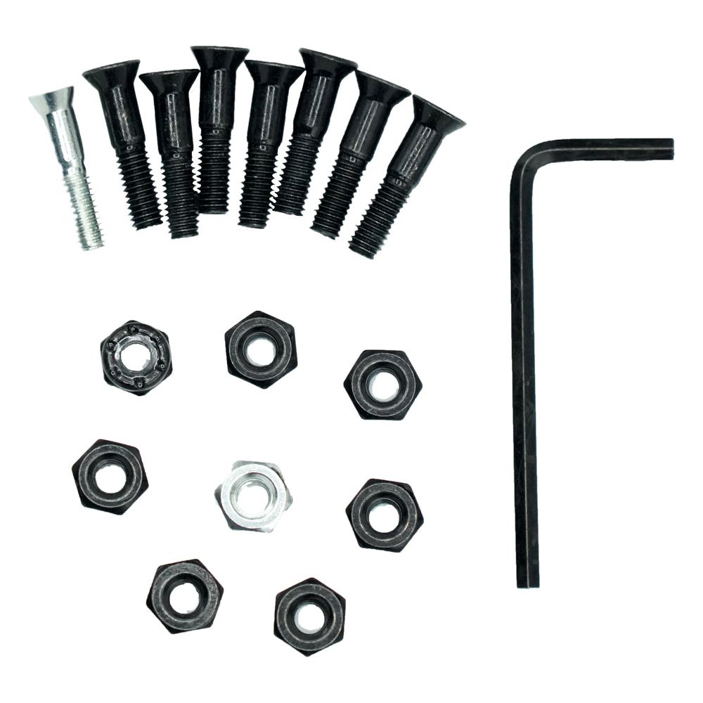 Deck Bolts 7/8 Inch - MOREBOARDS -Black/Chrom - Skateboard Schrauben