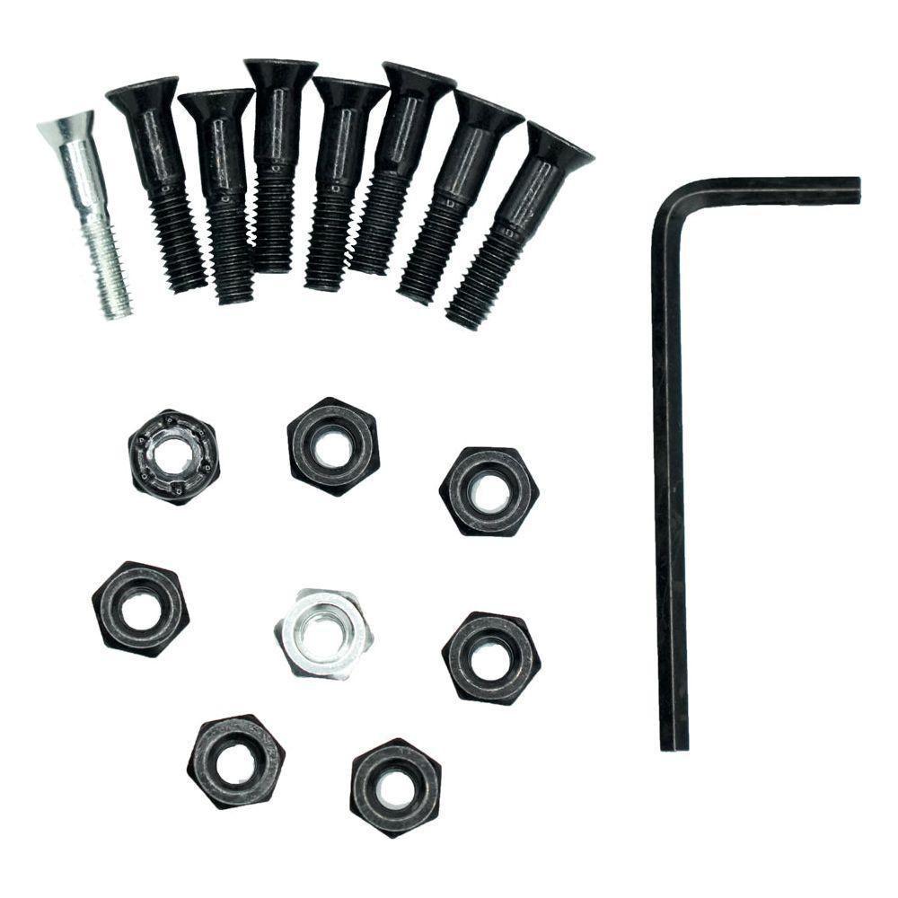 Deck Bolts 7/8 Inch - MOREBOARDS -Black/Chrom - Skateboard Schrauben