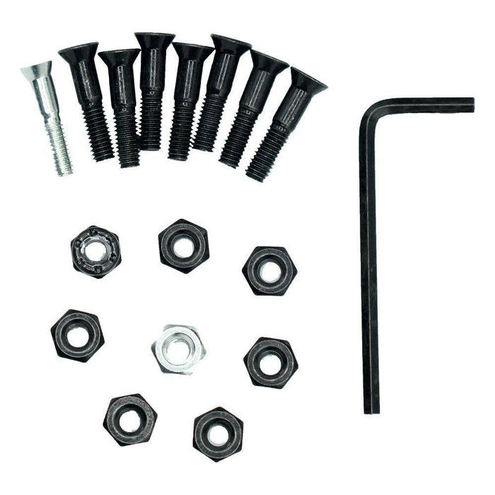 Deck Bolts 7/8 Inch - MOREBOARDS -Black/Chrom - Skateboard Schrauben