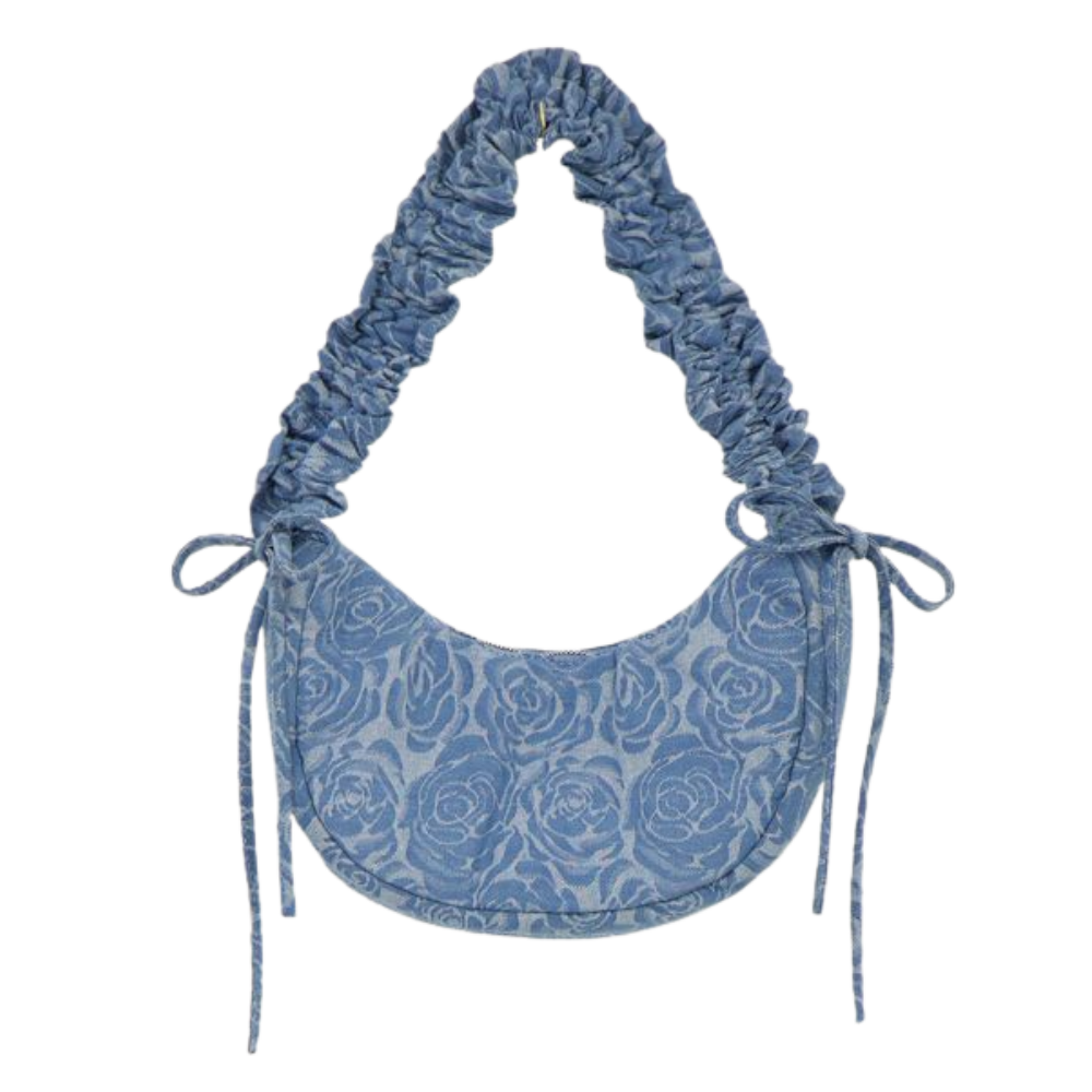 Bag crossbody ruffle strap roses