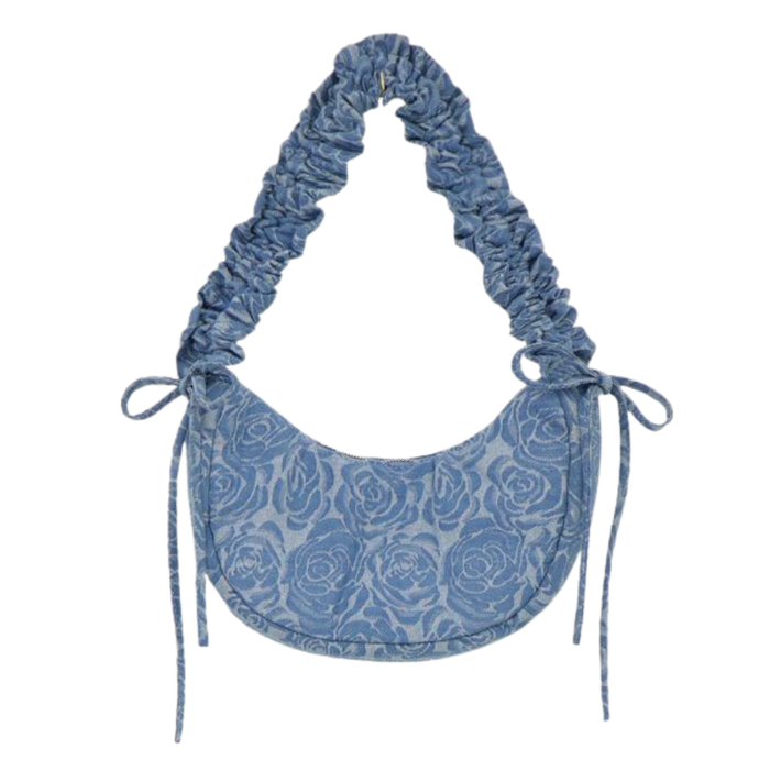 Bag crossbody ruffle strap roses